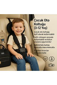 Bebek - Çoçuk Oto Koltuğu 3-12 Yaş Çoçuk Oto Koltuğu Emniyet Kemeri ürün fotoğrafı