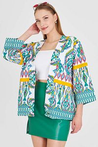 Kadın Yeşil Desenli Kimono ARM-23Y001125 ürün fotoğrafı