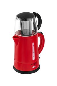 Teaplus Cam Demlikli Elektrikli Çay Makinesi Kırmızı ürün fotoğrafı