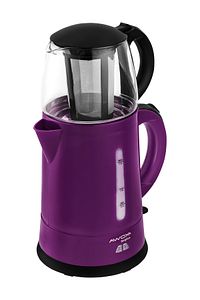 Teaplus Cam Demlikli Elektrikli Çay Makinesi Mor ürün fotoğrafı