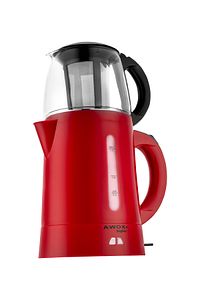 Teaplus Cam Demlikli Elektrikli Çay Makinesi Kırmızı ürün fotoğrafı