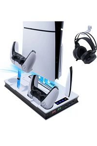 Ps5 Ps5 Slim  Fonksiyonel Fanlı Şarj Standı Led Göstergeli Dijital Ve Cd Li Sürüm  Uyumlu ürün fotoğrafı