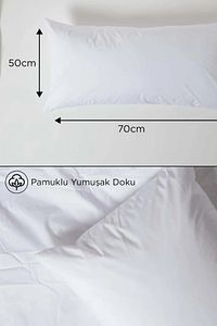 Pamuklu Overlok Dikim 50x70 Beyaz Iç Astar, Fermuarlı Yastık Kılıfı, 10'lu Yastık Şiltesi ürün fotoğrafı