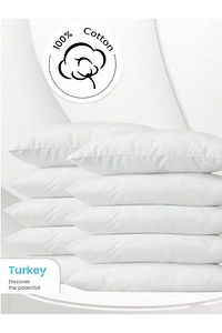 Pamuklu Overlok Dikim 50x70 Beyaz Iç Astar, Fermuarlı Yastık Kılıfı, 10'lu Yastık Şiltesi ürün fotoğrafı