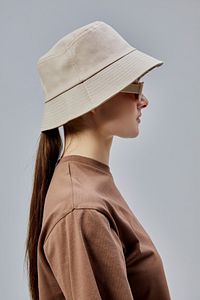Yazlık Kumaş Kova Şapka, Erkek Kadın Düz Balıkçı Bucket Şapka, Unisex Krem ürün fotoğrafı