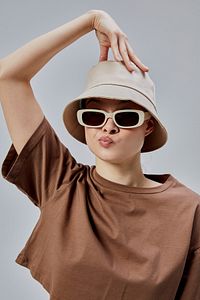 Yazlık Kumaş Kova Şapka, Erkek Kadın Düz Balıkçı Bucket Şapka, Unisex Krem ürün fotoğrafı