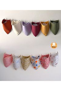 (12 ADET) Müslin Kumaş Iki Çıtçıtlı Bebek Salya Önlük & Fular ürün fotoğrafı