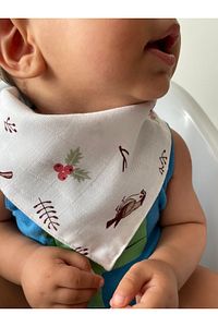 (12 ADET) Run Baby %100 Organik Pamuk Müslin Kumaş Iki Çıtçıtlı Bebek Salya Önlük & Fular ürün fotoğrafı