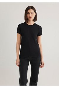Stretch Siyah Basic Tişört Fitted / Vücuda Oturan Kesim 162767-900 ürün fotoğrafı