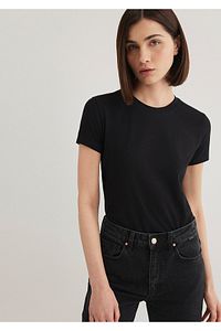 Stretch Siyah Basic Tişört Fitted / Vücuda Oturan Kesim 162767-900 ürün fotoğrafı
