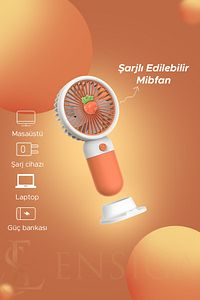Şarjlı Masa Ve El Fan Taşınabilir Şarjlı Edilebilir Mibfan ürün fotoğrafı