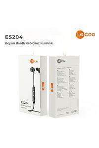 Es204 Boyun Bantlı Kablosuz Bluetooth 5.0 Mikrofonlu Kulak Içi Kulaklık Siyah ürün fotoğrafı