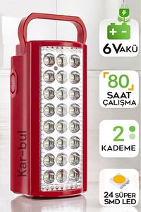 24 Ledli Usb Şarj Çıkışlı Kaliteli Kamp Feneri 80 Saat Akülü Şarjlı Işıldak ürün fotoğrafı