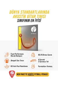 Pitbull Strings Silver Seri Akustik Gitar Takım Teli SAG 10-47 SL Süper Light 85/15 Bronz ürün fotoğrafı