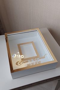 30x40 Cm Gold-beyaz Ledli Fotoğraf Bölümlü Tasarım Gül Kutusu Anı Çerçevesi! Ayna Çerçeve! ürün fotoğrafı