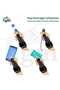 Örme Baş Parmak Ateli Destekli El Bilek Splinti Yüksek Kalite Örme Tespit Ateli ürün fotoğrafı