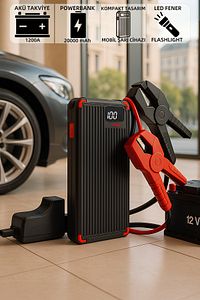 Mio D6h 20000mah 1200a Jump Starter Hızlı Şarj Destekli Akü Takviye Cihazı Powerbank ürün fotoğrafı