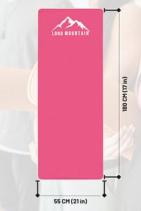 Premium Pilates Yoga Matı,spor Matı,egzersiz Matı,pilates Minderi,kaymaz Taban,180x55 Cm 10 Mm Pembe ürün fotoğrafı