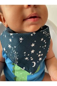 (12 ADET) Run Baby %100 Organik Pamuk Müslin Kumaş Iki Çıtçıtlı Bebek Salya Önlük & Fular ürün fotoğrafı