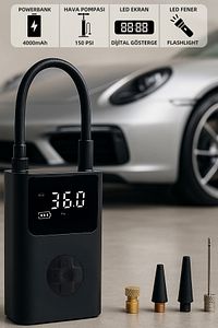 Mio 11 Plus 150psı 4000mah Taşınabilir Araç Hava Kompresörü, Araba Lastik Hava Pompası Powerbank ürün fotoğrafı