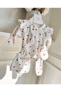 Heart Pattern 5’li Yenidoğan Kız Bebek Hastane Çıkışı Seti ürün fotoğrafı