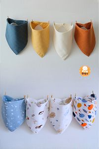 (8 ADET) Ybbhlet Müslin Kumaş Iki Çıtçıtlı Bebek Salya Önlük & Fular ürün fotoğrafı