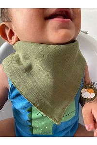(10 ADET) Müslin Kumaş Iki Çıtçıtlı Bebek Salya Önlük & Fular ürün fotoğrafı