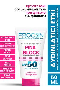 Pink Block Aydınlatıcı Ve Ton Eşitleyici Spf50 Güneş Kremi 50 ml ürün fotoğrafı