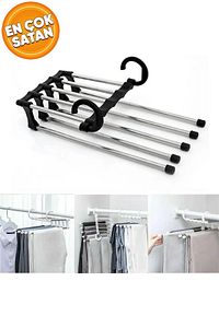 Hareketli Dolap İçi Pantolon Kravat Şal Askı Sistemi Düzenleyici Katmanlı Askılık Organizer (4262) ürün fotoğrafı