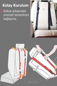 Bebek - Çoçuk Oto Koltuğu 3-12 Yaş Çoçuk Oto Koltuğu Emniyet Kemeri ürün fotoğrafı