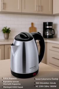 Armada Inox Su Isıtcı Çelik Kettle 1.8 Lt. ürün fotoğrafı