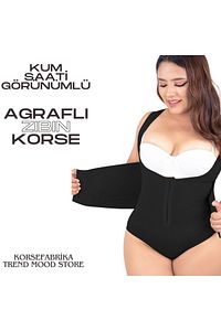 TOPARLAYICI KUM SAATİ GÖRÜNÜMLÜ AGRAFLI BEL AYARLI ZIBIN KORSE ürün fotoğrafı