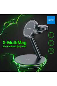 X-multimag Iphone / Apple Watch / Airpods Uyumlu Magsafe Özellikli 3 In 1 Kablosuz Şarj Istasyonu ürün fotoğrafı