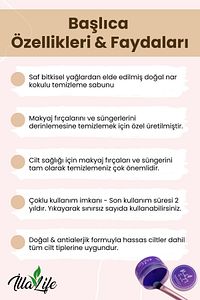 Makyaj Süngeri Hediyeli Büyük Boy Makyaj Fırçası & Süngerini Temizleme Sabunu Ve Silikon Matı 120 gr ürün fotoğrafı