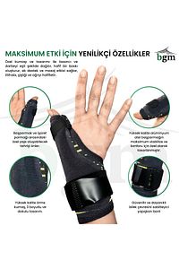 Örme Baş Parmak Ateli Destekli El Bilek Splinti Yüksek Kalite Örme Tespit Ateli ürün fotoğrafı