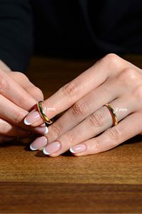 2mm Süper Ince Bombeli Parlak Erkek Kadın Çelik Alyans Yüzük Cl26 ürün fotoğrafı