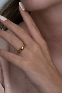 Unisex 4mm Ince Bombeli Erkek Kadın Çelik Alyans Yüzük Cl18 ürün fotoğrafı