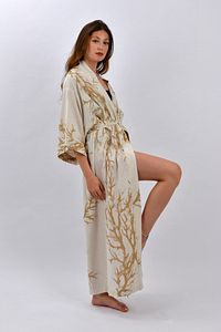 Keten Kimono Uzun ürün fotoğrafı