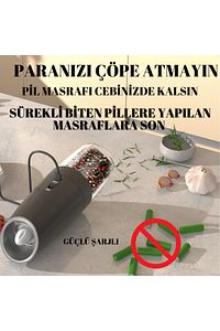 Şarjlı Işıklı Full Otomatik Yeni Nesil Tuz Karabiber Değirmeni Baharat Öğütücü ürün fotoğrafı