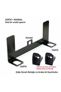 Brk Isofix Bebek Oto Koltuğu Aparatı Metal Braketi Her Araca Uygun "hediye Kılavuz Plastiği" ürün fotoğrafı