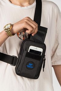 Newish Yuppy Club Keten Telefon Bölmeli Bel Ve Çapraz Omuz Çanta Göğüs Seyahet Günlük Bodybag ürün fotoğrafı