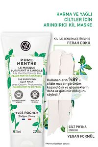 Karma ve Yağlı Cilt, Arındırıcı, Temizleyici, Matlaştırıcı Prebiyotik Kil Maske-Pure Menthe-75ml ürün fotoğrafı