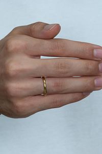 2mm Süper Ince Bombeli Parlak Erkek Kadın Çelik Alyans Yüzük Cl26 ürün fotoğrafı