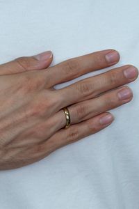 Unisex 4mm Ince Bombeli Erkek Kadın Çelik Alyans Yüzük Cl18 ürün fotoğrafı