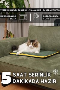 Serin (60X40CM) - 4 Mevsim Kedi/ Köpek Matı, Sıcak Veya Soğuk Kullanılabilen Minder Yatak ürün fotoğrafı