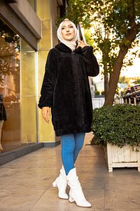 Peluş Mont Siyah - 13009 ürün fotoğrafı
