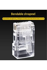 Yeni Nesil Rj45 Cat5 Cat6 Ethernet Internet Kablo Soketi Konnektör Delikli 8p8c Jack Utp Uç 100 Adet ürün fotoğrafı