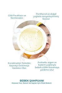 Doğal Avokado Yağlı Bebek Ve Çocuk Şampuanı Göz Yakmayan Özel Formül 300 ml ürün fotoğrafı