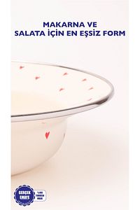 Emaye Cupid Çukur Makarna Salata Tabağı 24cm ürün fotoğrafı