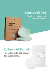 Remove It.all! Yıkanabilir Temizleme Pedleri 2 Adet Reusable Cleansing Pads 2 Pieces ürün fotoğrafı